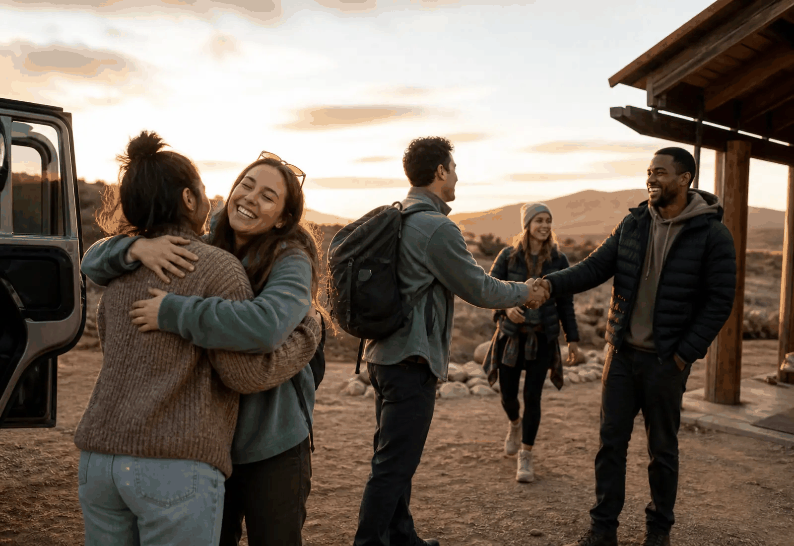 People meeting outdoors for a real-world activity